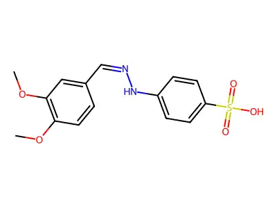 4-[2-[(3,4-Dimethoxyphenyl)methylidene]hydrazinyl]benzenesulfonic acid structure