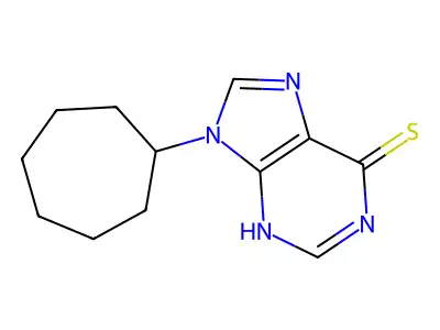 9-cycloheptyl-3H-purine-6-thione structure