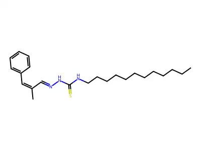 1-Dodecyl-3-[(2-methyl-3-phenylprop-2-enylidene)amino]thiourea structure