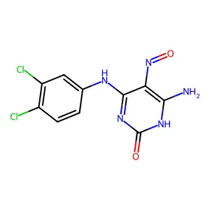 4-Amino-6-(3,4-dichloroanilino)-5-nitroso-2-pyrimidinol structure