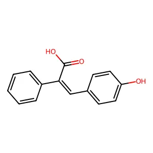 (2Z)-3-(4-hydroxyphenyl)-2-phenylacrylic acid structure