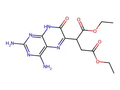 diethyl 2-(2,4-diamino-7-oxo-8H-pteridin-6-yl)butanedioate structure