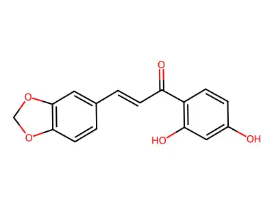 3-(1,3-Benzodioxol-5-yl)-1-(2,4-dihydroxyphenyl)prop-2-en-1-one structure