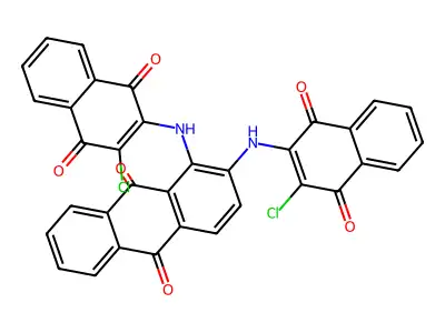 1,2-Bis[(3-chloro-1,4-dioxonaphthalen-2-yl)amino]anthracene-9,10-dione structure