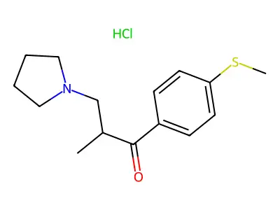 1-(4-(Methylthio)phenyl)-3-pyrrolidino-2-methylpropanone-1 hydrochloride structure