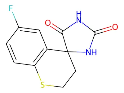 6'-Fluorospiro[imidazolidine-4,4'-thiochromane]-2,5-dione structure