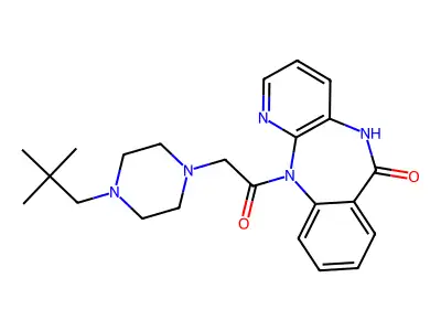 6H-Pyrido(2,3-b)(1,4)benzodiazepin-6-one, 5,11-dihydro-11-((4-(2,2-dimethylpropyl)-1-piperazinyl)acetyl)- structure
