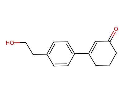 2-Cyclohexen-1-one, 3-(4-(2-hydroxyethyl)phenyl)- structure