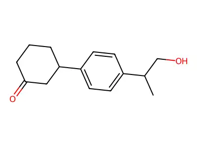 Cyclohexanone, 3-(4-(2-hydroxy-1-methylethyl)phenyl)- structure