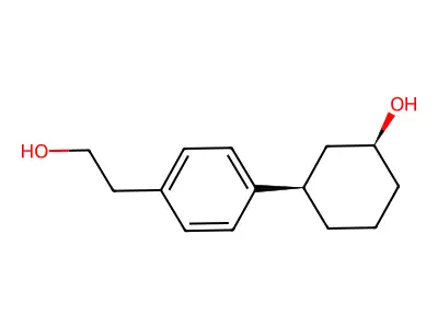 Benzeneethanol, 4-(3-hydroxycyclohexyl)-, cis- structure