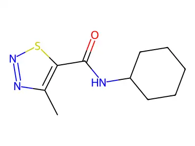 N-cyclohexyl-4-methyl-1,2,3-thiadiazole-5-carboxamide structure