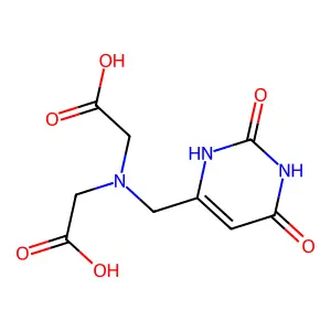 2-[carboxymethyl-[(2,4-dioxo-1H-pyrimidin-6-yl)methyl]amino]acetic acid structure
