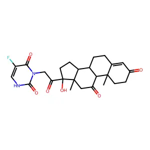 5-fluoro-3-[2-(17-hydroxy-10,13-dimethyl-3,11-dioxo-1,2,6,7,8,9,12,14,15,16-decahydrocyclopenta[a]phenanthren-17-yl)-2-oxoethyl]-1H-pyrimidine-2,4-dione structure