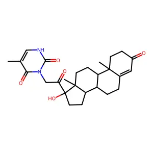 3-[2-(17-hydroxy-10,13-dimethyl-3-oxo-2,6,7,8,9,11,12,14,15,16-decahydro-1H-cyclopenta[a]phenanthren-17-yl)-2-oxoethyl]-5-methyl-1H-pyrimidine-2,4-dione structure