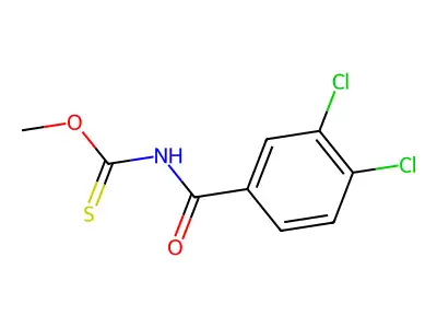 Carbamic acid, (3,4-dichlorobenzoyl)thio-, O-methyl ester structure