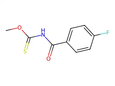 O-methyl N-(4-fluorobenzoyl)carbamothioate structure