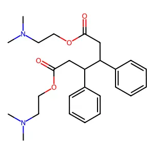 Bis(2-dimethylaminoethyl) 3,4-diphenylhexanedioate structure