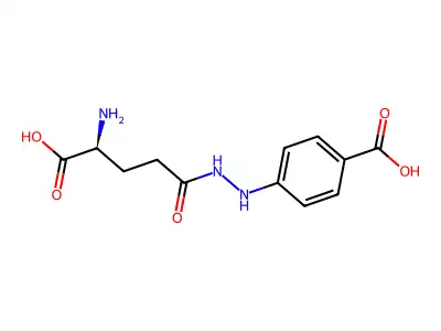 4-[(4S)-4-amino-4-carboxybutanoyl]oxy-3-(hydrazinecarbonyl)benzoic acid structure