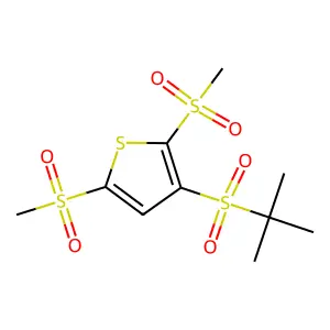3-(Tert-butylsulfonyl)-2,5-bis(methylsulfonyl)thiophene structure