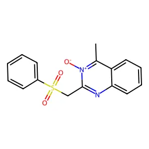 (4-Methyl-3-oxido-2,3-dihydro-2-quinazolinyl)methyl phenyl sulfone structure