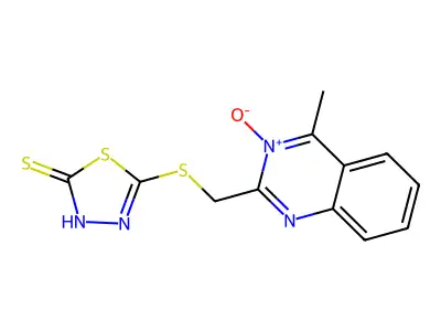 5-(((4-Methyl-3-oxido-2,3-dihydro-2-quinazolinyl)methyl)thio)-1,3,4-thiadiazole-2(3H)-thione structure