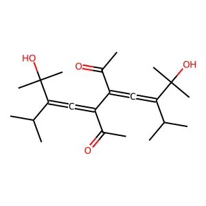 3,4-Bis(3-hydroxy-3-methyl-2-propan-2-ylbut-1-enylidene)hexane-2,5-dione structure