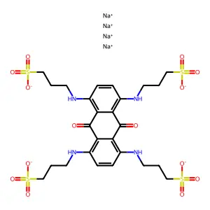 1-Propanesulfonic acid, 3,3',3'',3'''-((9,10-dihydro-9,10-dioxo-1,4,5,8-anthracenetetrayl)tetramino)tetrakis-, sodium salt structure