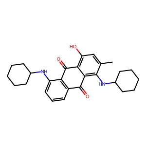 9,10-Anthracenedione, 1,5-bis(cyclohexylamino)-4-hydroxy-2-methyl- structure