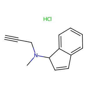N-methyl-N-propargyl-(1-indanyl)-ammonium hydrochloride structure