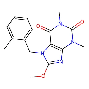 8-Methoxy-1,3-dimethyl-7-[(2-methylphenyl)methyl]purine-2,6-dione structure
