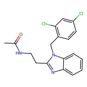 N-{2-[1-(2,4-dichlorobenzyl)-1H-benzimidazol-2-yl]ethyl}acetamide structure
