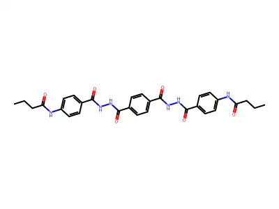 N-[4-[[[4-[[[4-(butanoylamino)benzoyl]amino]carbamoyl]benzoyl]amino]carbamoyl]phenyl]butanamide structure