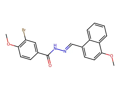 3-bromo-4-methoxy-N-[(4-methoxynaphthalen-1-yl)methylideneamino]benzamide structure