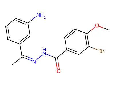 N-[1-(3-aminophenyl)ethylideneamino]-3-bromo-4-methoxy-benzamide structure