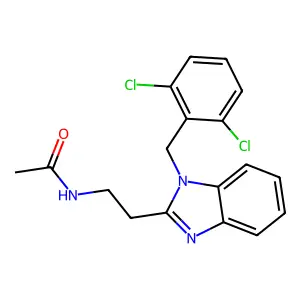 N-[2-[1-[(2,6-dichlorophenyl)methyl]benzimidazol-2-yl]ethyl]acetamide structure