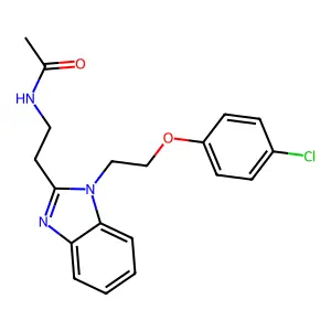 N-[2-[1-[2-(4-chlorophenoxy)ethyl]benzimidazol-2-yl]ethyl]acetamide structure