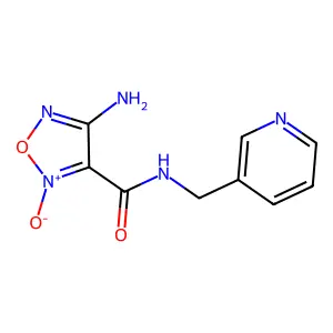 4-amino-2-oxido-N-(pyridin-3-ylmethyl)-1,2,5-oxadiazol-2-ium-3-carboxamide structure