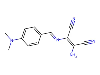 2-amino-3-[(4-dimethylaminophenyl)methylideneamino]but-2-enedinitrile structure
