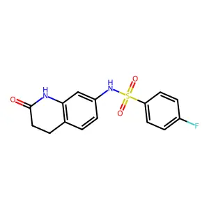 7-{[(4-Fluorophenyl)sulfonyl]amino}-1,3,4-trihydroquinolin-2-one structure