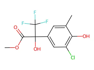 Methyl 2-(3-chloro-4-hydroxy-5-methylphenyl)-3,3,3-trifluoro-2-hydroxypropanoate structure