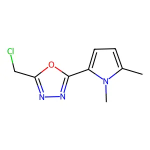 2-(Chloromethyl)-5-(1,5-dimethyl-1H-pyrrol-2-yl)-1,3,4-oxadiazole structure