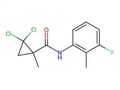 2,2-dichloro-N-(3-fluoro-2-methylphenyl)-1-methylcyclopropanecarboxamide structure