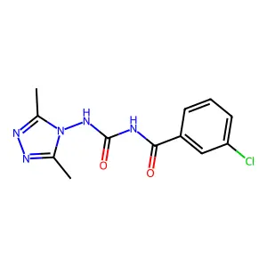 3-chloro-N-[(3,5-dimethyl-1,2,4-triazol-4-yl)carbamoyl]benzamide structure