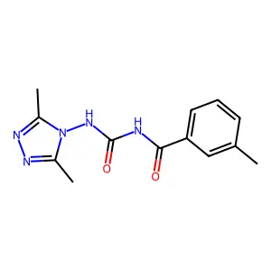 N-[(3,5-dimethyl-1,2,4-triazol-4-yl)carbamoyl]-3-methylbenzamide structure
