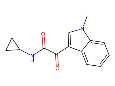 N-cyclopropyl-2-(1-methylindol-3-yl)-2-oxoacetamide structure