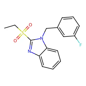 2-Ethylsulfonyl-1-[(3-fluorophenyl)methyl]benzimidazole structure