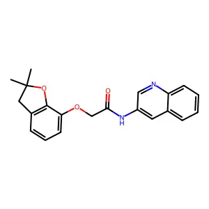 2-[(2,2-dimethyl-3H-1-benzofuran-7-yl)oxy]-N-quinolin-3-ylacetamide structure