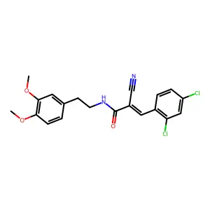 2-cyano-3-(2,4-dichlorophenyl)-N-[2-(3,4-dimethoxyphenyl)ethyl]prop-2-enamide structure