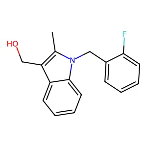 [1-(2-fluorobenzyl)-2-methyl-1H-indol-3-yl]methanol structure