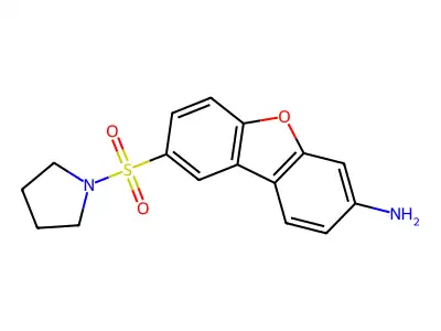 8-(Pyrrolidinylsulfonyl)dibenzo[b,d]furan-3-ylamine structure